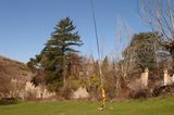 Antenna against the background of the castle